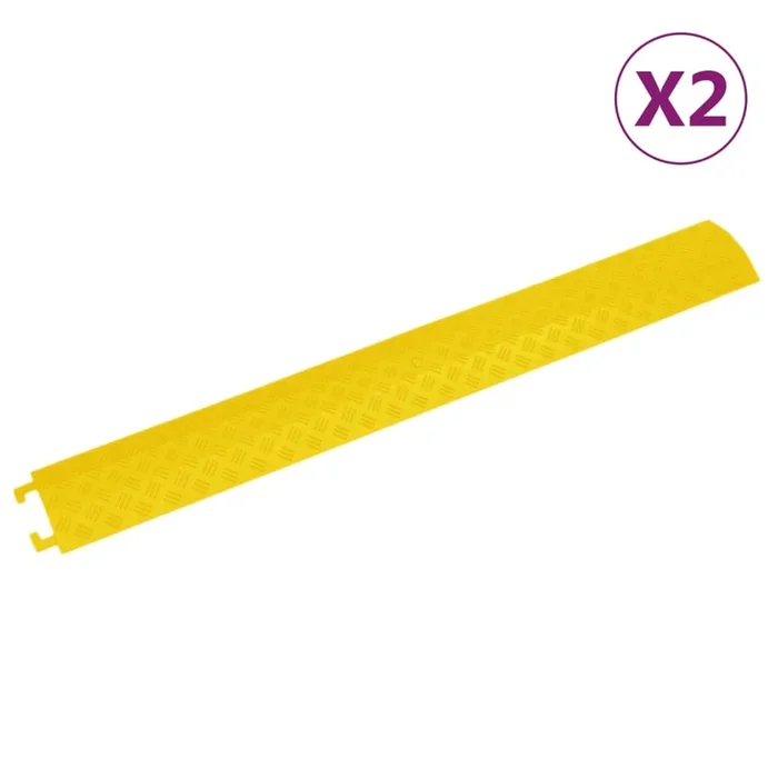 vidaXL Rampa protectora de cables de suelo 2 uds amarillo 98,5 cm