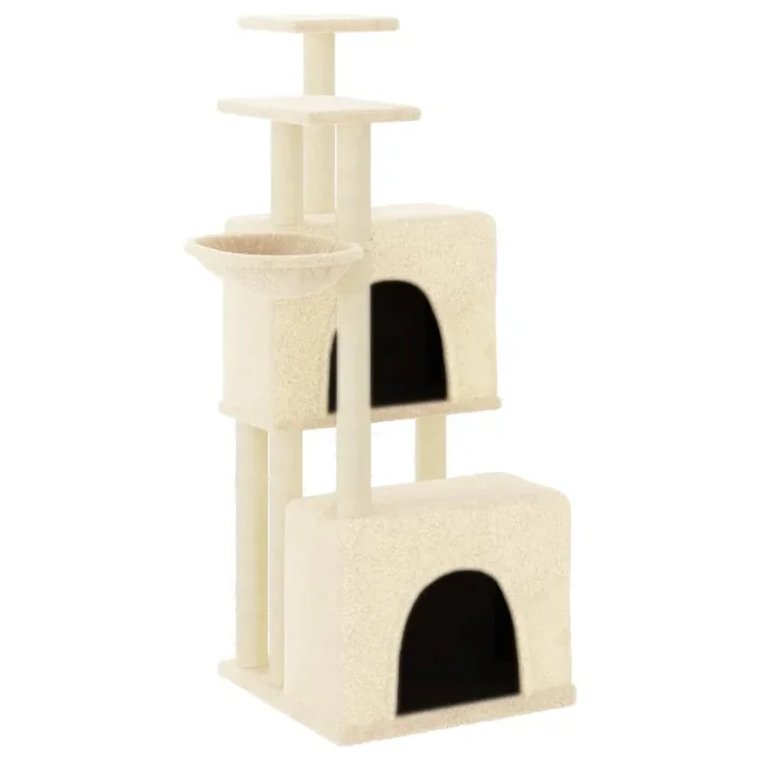 vidaXL Rascador para gatos con postes de sisal color crema 122 cm