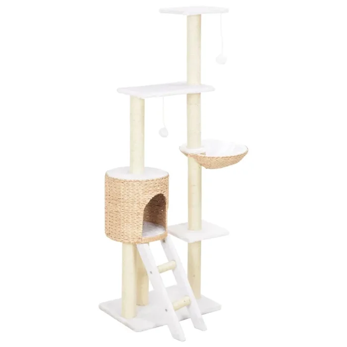 vidaXL Rascador para gatos de hierba marina con poste de sisal (2)