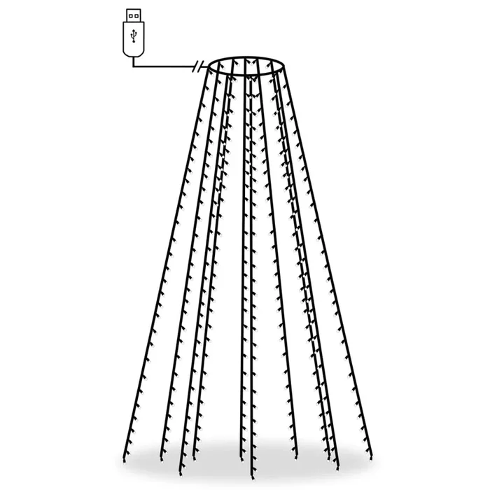 vidaXL Red de luces de árbol de Navidad 300 LEDs blanco frío 300 cm