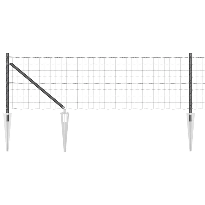 vidaXL Reja con postes Gris 0.4 x 10 m Acero (34)