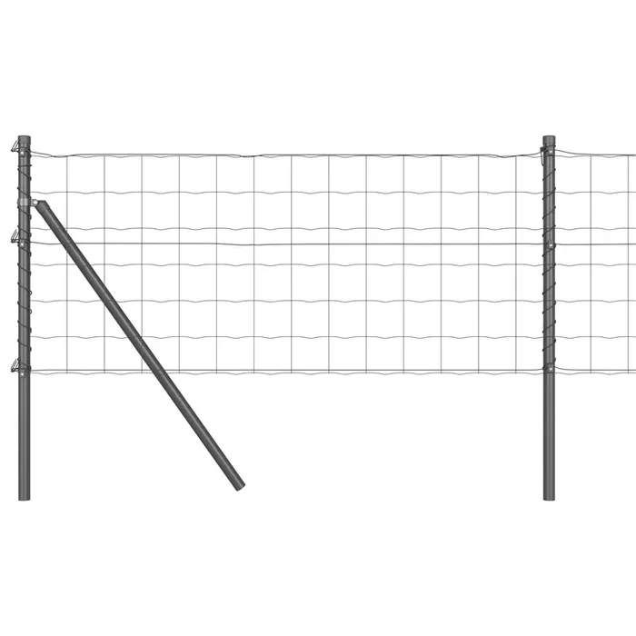 vidaXL Reja con postes Gris 0.4 x 25 m Acero (5)