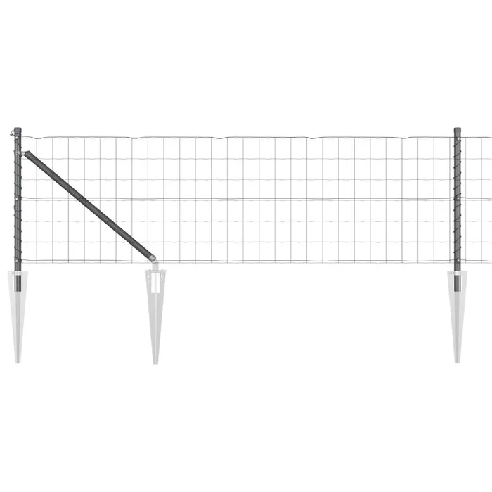 vidaXL Reja con postes Gris 0.4 x 50 m Acero (37)