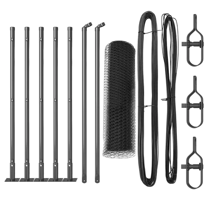 vidaXL Reja con postes Gris 0.5 x 10 m Acero recubierto de PVC (7)