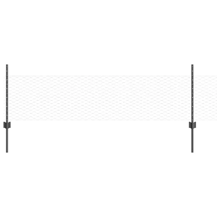vidaXL Reja con postes Gris 0.5 x 100 m Acero (18)