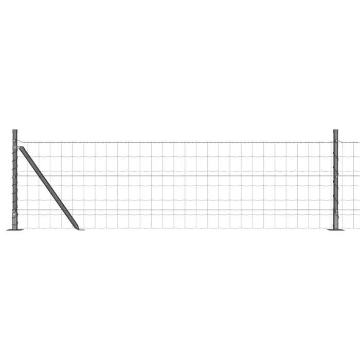 vidaXL Reja con postes Gris 0.6 x 10 m Acero (41)