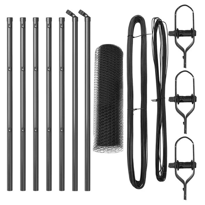 vidaXL Reja con postes Gris 0.6 x 10 m Acero recubierto de PVC