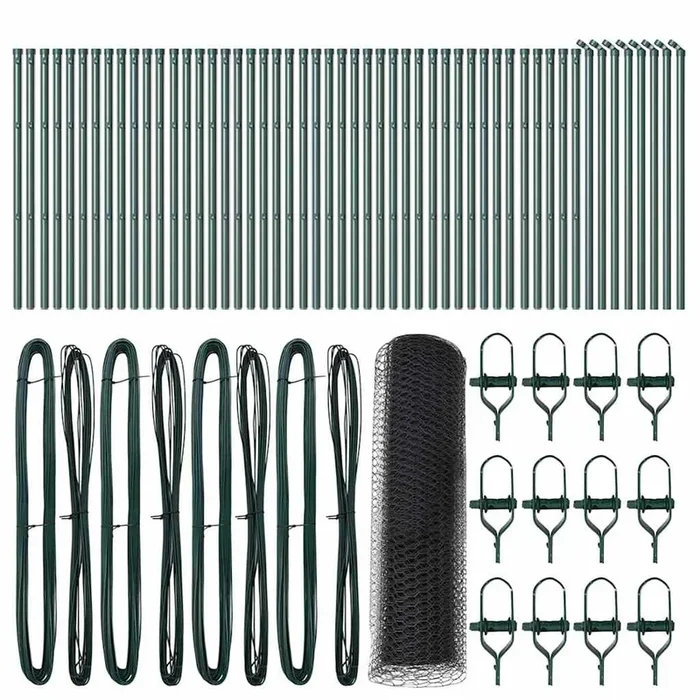 vidaXL Reja con postes Gris 0.6 x 100 m Acero recubierto de PVC