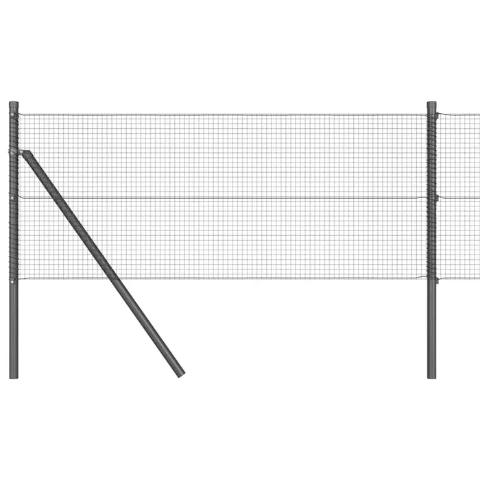 vidaXL Reja con postes Gris 0.6 x 25 m Acero (2)