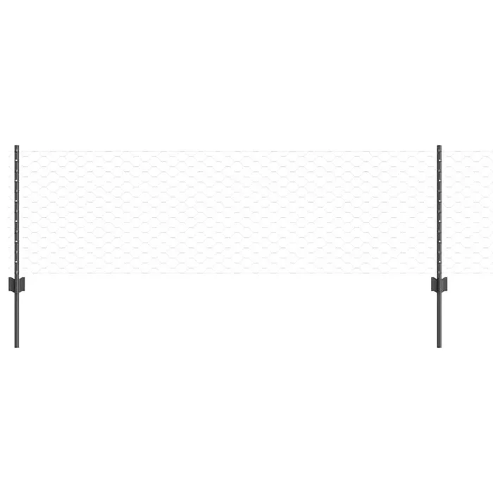 vidaXL Reja con postes Gris 0.6 x 50 m Acero (26)