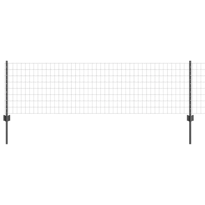 vidaXL Reja con postes Gris 0.6 x 50 m Acero (30)