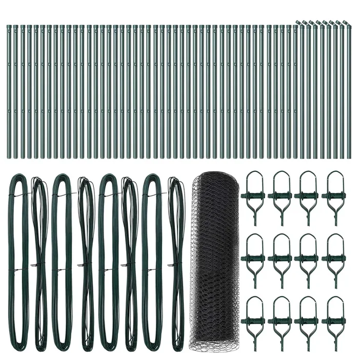 vidaXL Reja con postes Gris 0.8 x 100 m Acero recubierto de PVC (2)