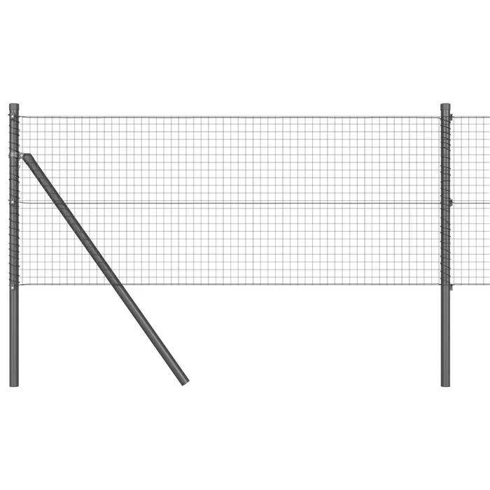 vidaXL Reja con postes Gris 0.8 x 25 m Acero (4)