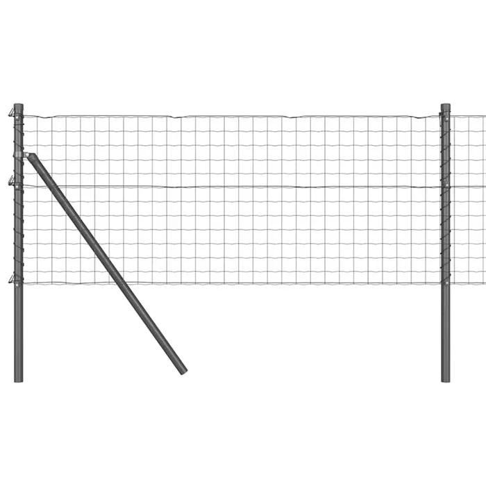 vidaXL Reja con postes Gris 0.8 x 25 m Acero (7)