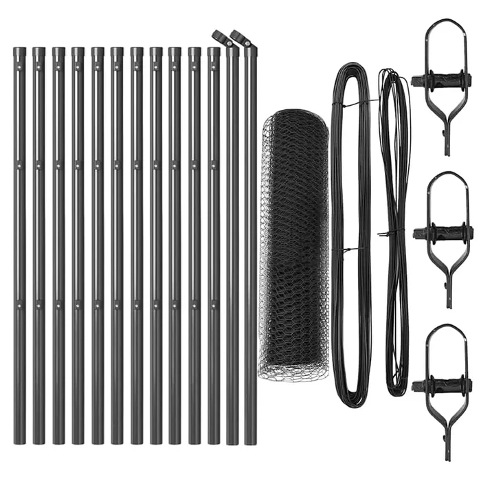 vidaXL Reja con postes Gris 0.8 x 25 m Acero recubierto de PVC
