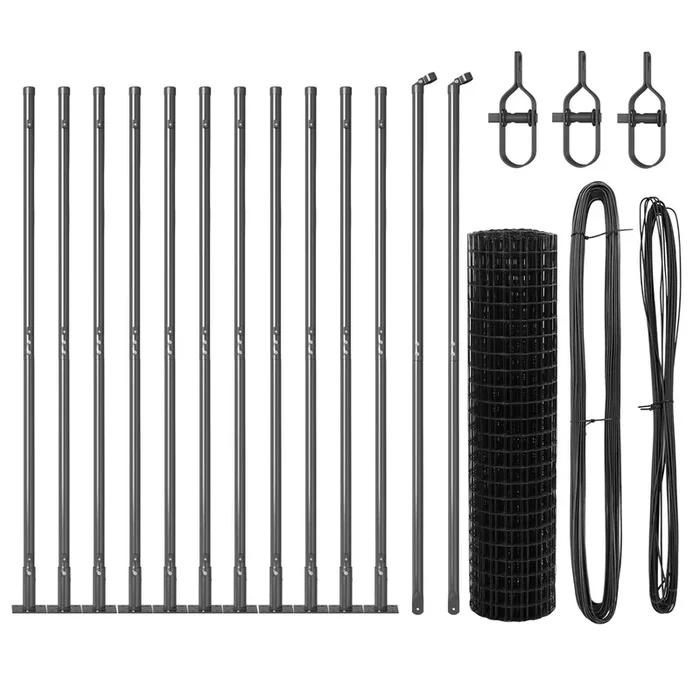 vidaXL Reja con postes Gris 1.2 x 25 m Acero (40)