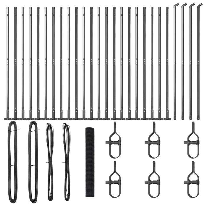 vidaXL Reja con postes Gris 1.2 x 50 m Acero (11)