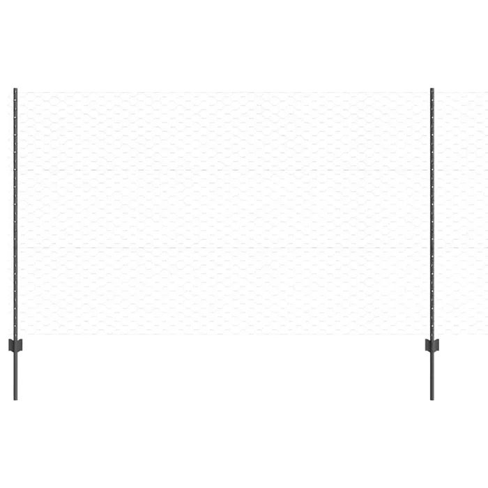 vidaXL Reja con postes Gris 1.4 x 50 m Acero (19)