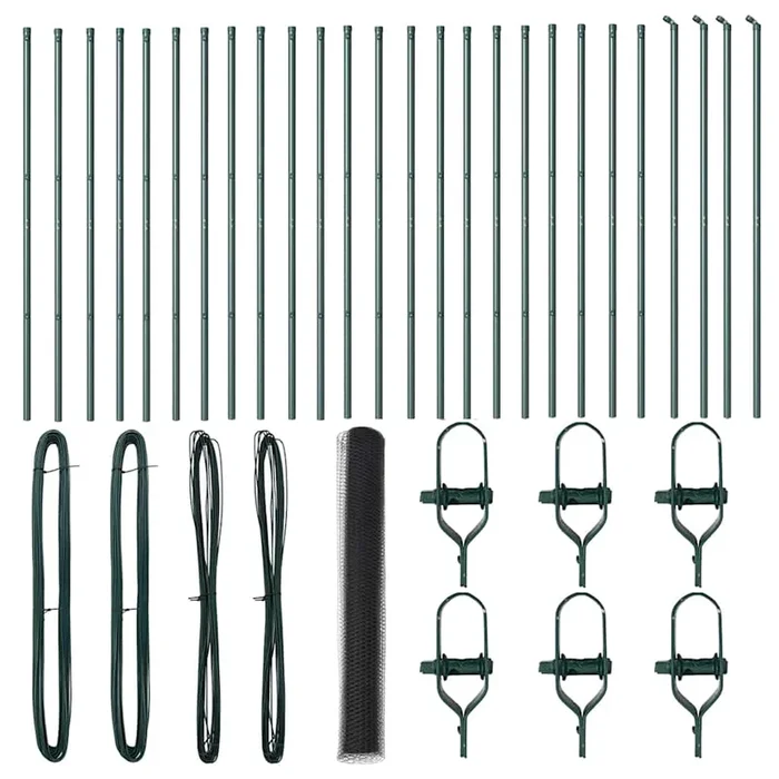 vidaXL Reja con postes Gris 1.4 x 50 m Acero recubierto de PVC (2)