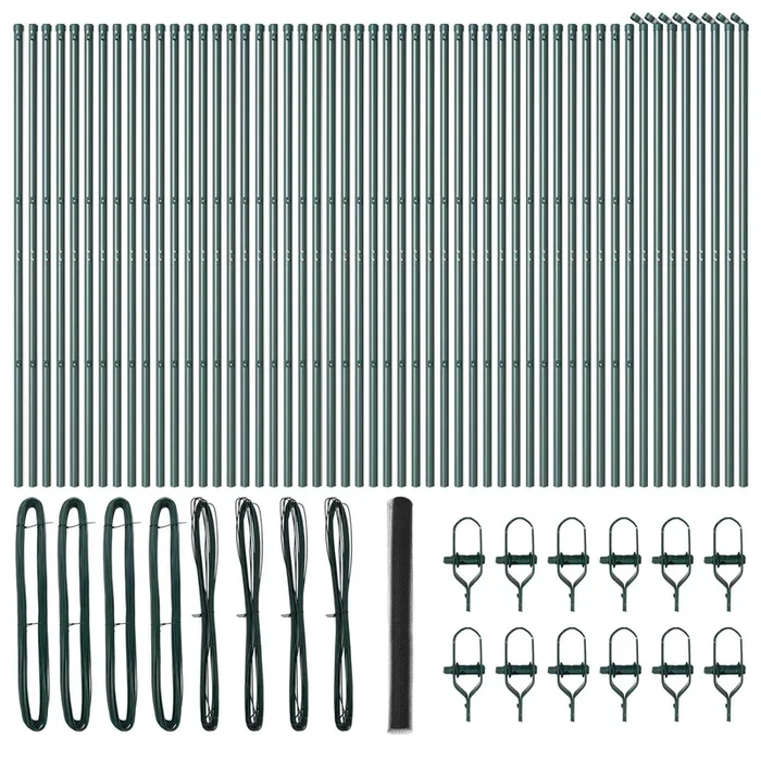vidaXL Reja con postes Gris 1.6 x 100 m Acero recubierto de PVC (2)