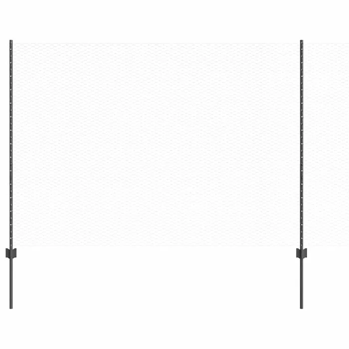 vidaXL Reja con postes Gris 1.6 x 50 m Acero (2)