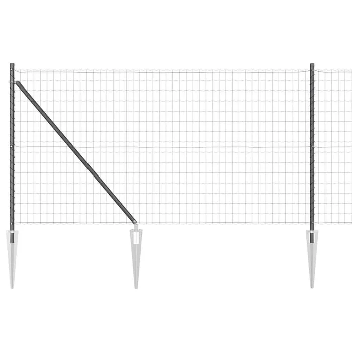vidaXL Reja con postes Gris 1 x 25 m Acero (29)