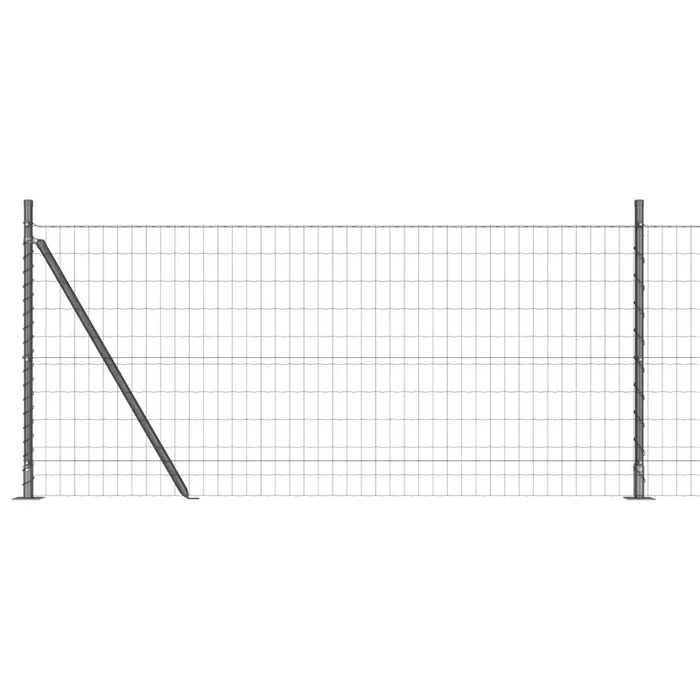 vidaXL Reja con postes Gris 1 x 25 m Acero (35)