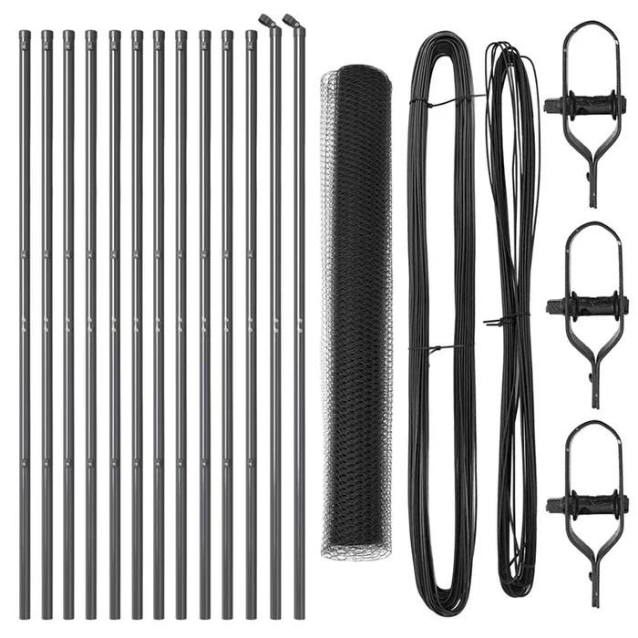 vidaXL Reja con postes Gris 1 x 25 m Acero recubierto de PVC