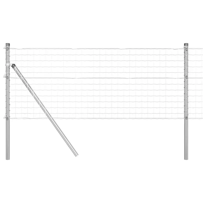vidaXL Reja con postes Plateado 0.4 x 10 m Acero (14)