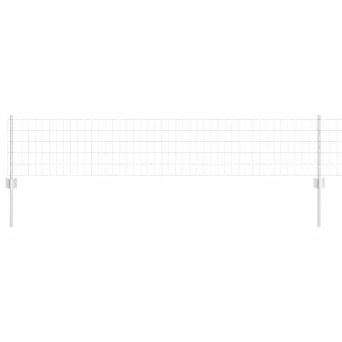 vidaXL Reja con postes Plateado 0.4 x 25 m Acero (10)