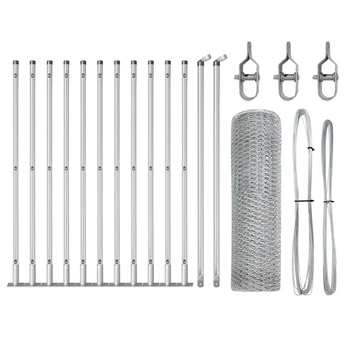 vidaXL Reja con postes Plateado 0.4 x 25 m Acero recubierto de PVC (9)