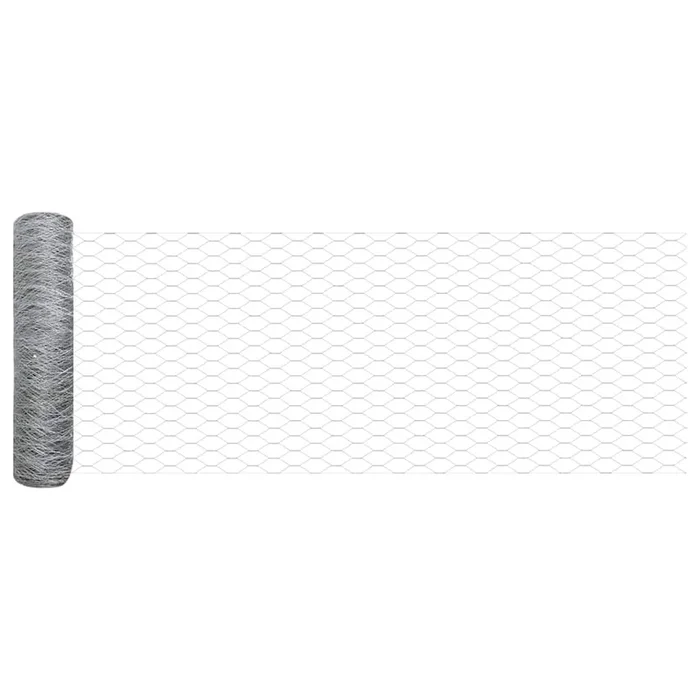 vidaXL Reja con postes Plateado 0.4 x 50 m Acero (3)