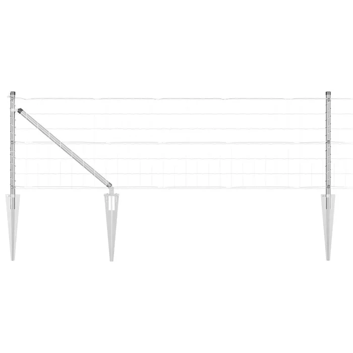 vidaXL Reja con postes Plateado 0.4 x 50 m Acero (42)