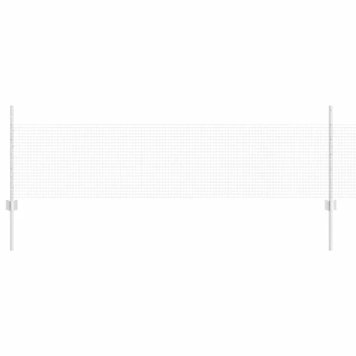 vidaXL Reja con postes Plateado 0.5 x 10 m Acero (14)