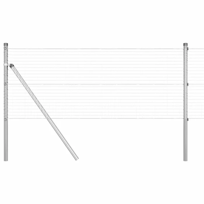 vidaXL Reja con postes Plateado 0.5 x 50 m Acero (7)