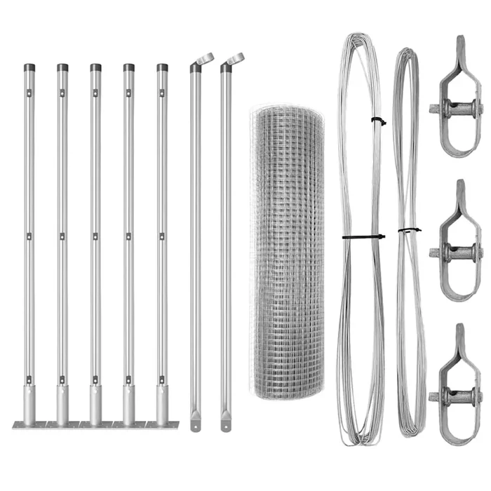 vidaXL Reja con postes Plateado 0.6 x 10 m Acero (20)