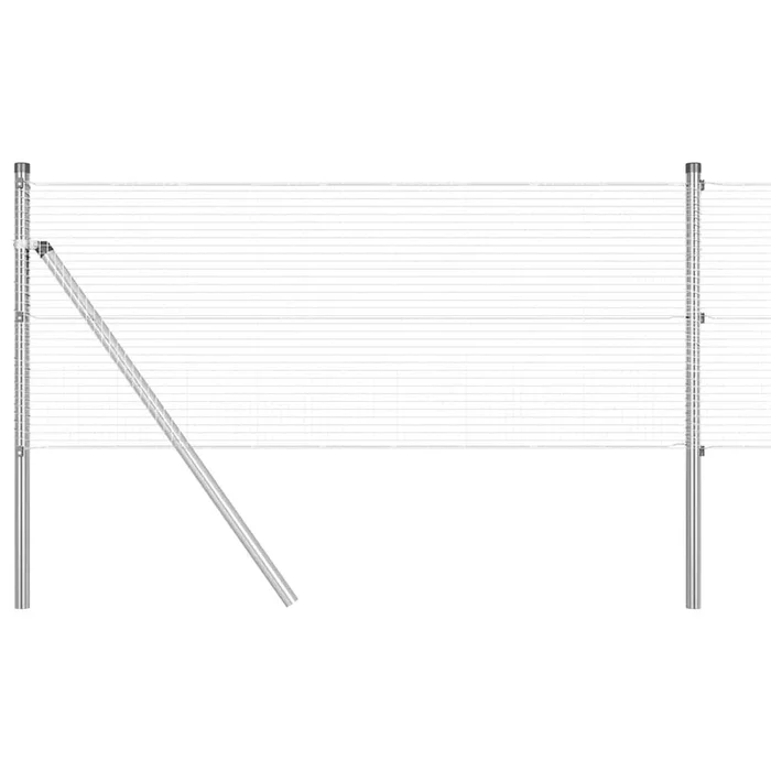 vidaXL Reja con postes Plateado 0.6 x 10 m Acero (5)