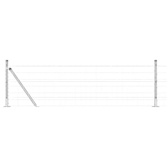 vidaXL Reja con postes Plateado 0.6 x 25 m Acero (31)