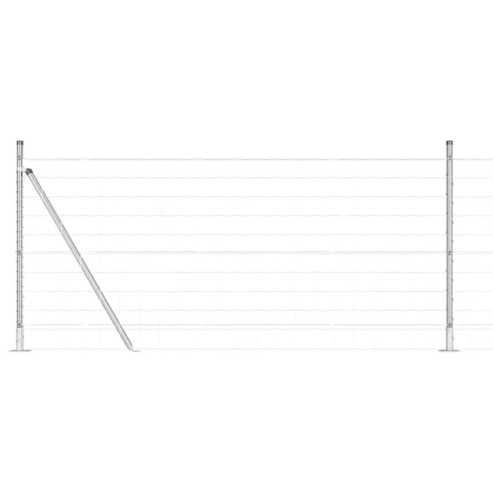 vidaXL Reja con postes Plateado 0.8 x 10 m Acero (28)
