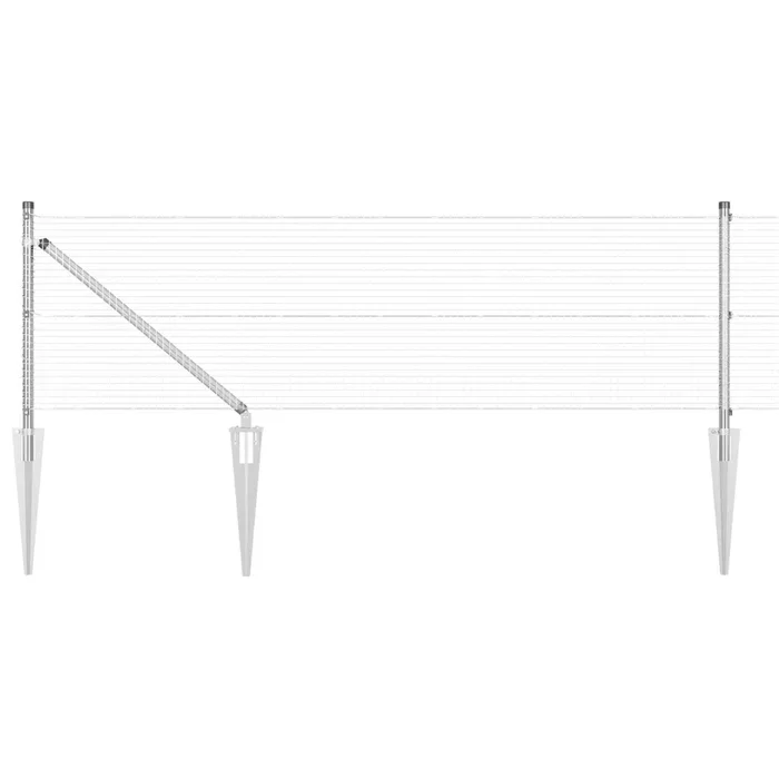 vidaXL Reja con postes Plateado 0.8 x 100 m Acero (15)