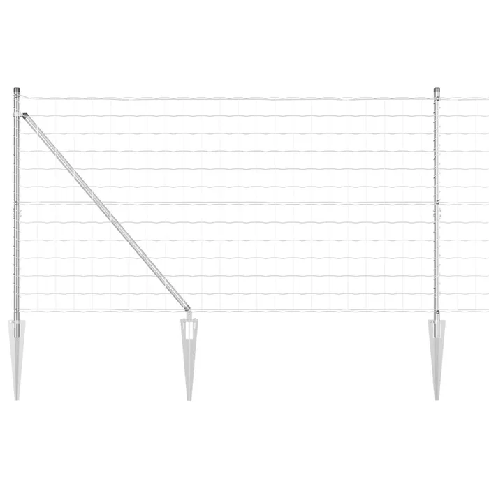vidaXL Reja con postes Plateado 1.2 x 10 m Acero (40)