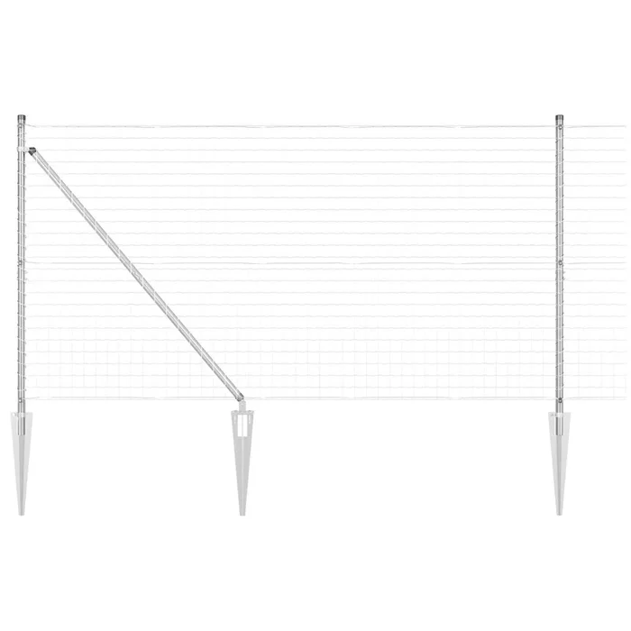 vidaXL Reja con postes Plateado 1.2 x 10 m Acero (42)