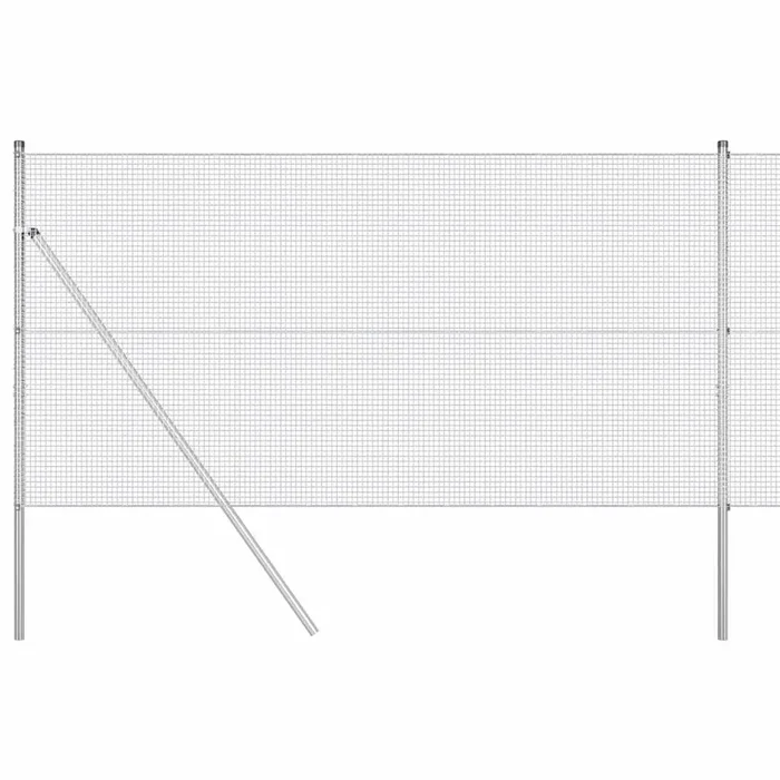 vidaXL Reja con postes Plateado 1.2 x 25 m Acero (6)
