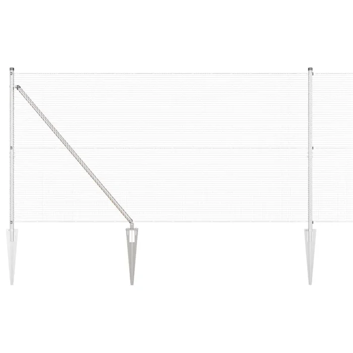 vidaXL Reja con postes Plateado 1.2 x 50 m Acero (18)