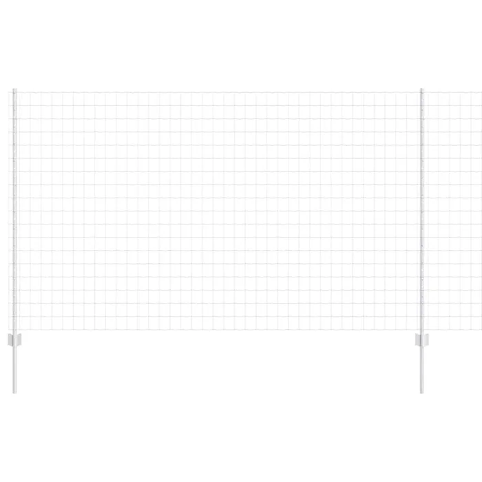 vidaXL Reja con postes Plateado 1.4 x 10 m Acero (14)