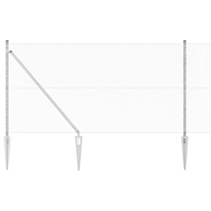 vidaXL Reja con postes Plateado 1.4 x 50 m Acero recubierto de PVC (5)