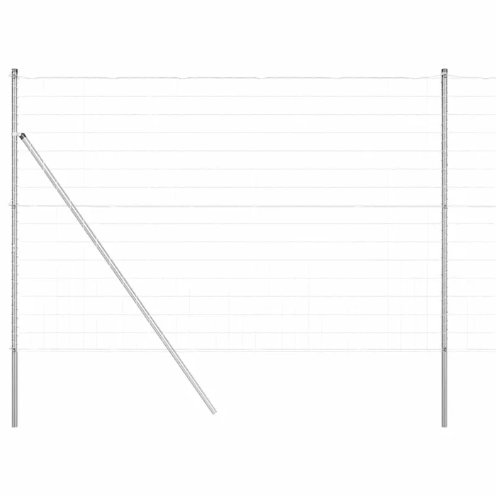 vidaXL Reja con postes Plateado 1.5 x 10 m Acero (19)
