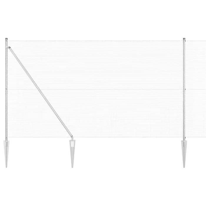 vidaXL Reja con postes Plateado 1.5 x 25 m Acero (16)