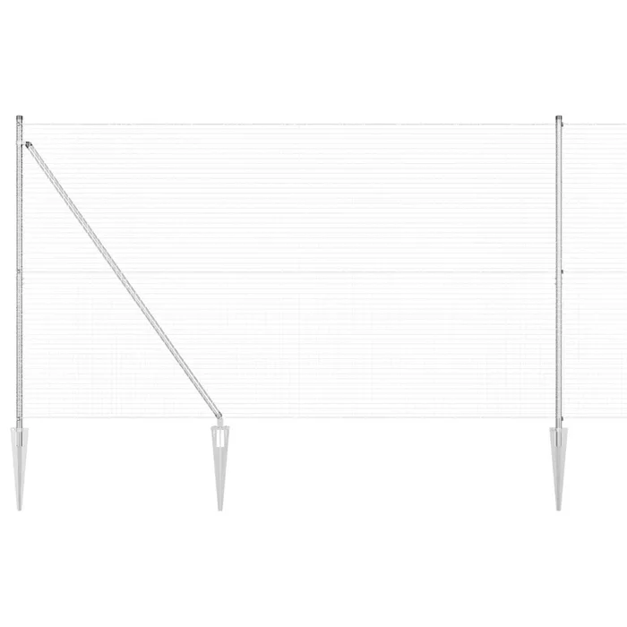 vidaXL Reja con postes Plateado 1.6 x 10 m Acero (22)