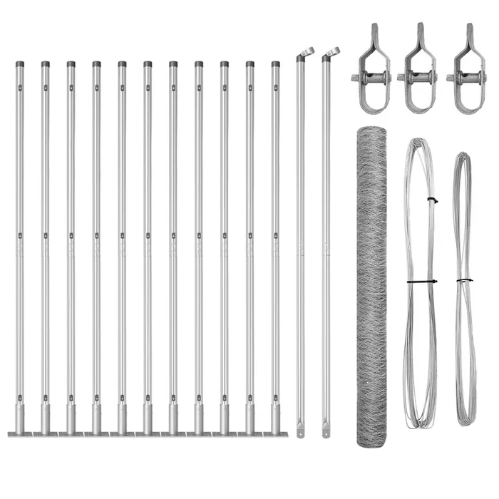vidaXL Reja con postes Plateado 1.6 x 25 m Acero recubierto de PVC (11)